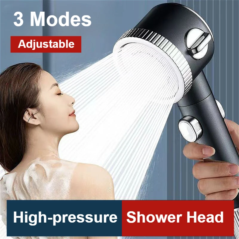 

High Pressure Shower Head 3 Modes Adjustable ShowerHead New Bathroom Shower Nozzle Shower Accessories Sprayer