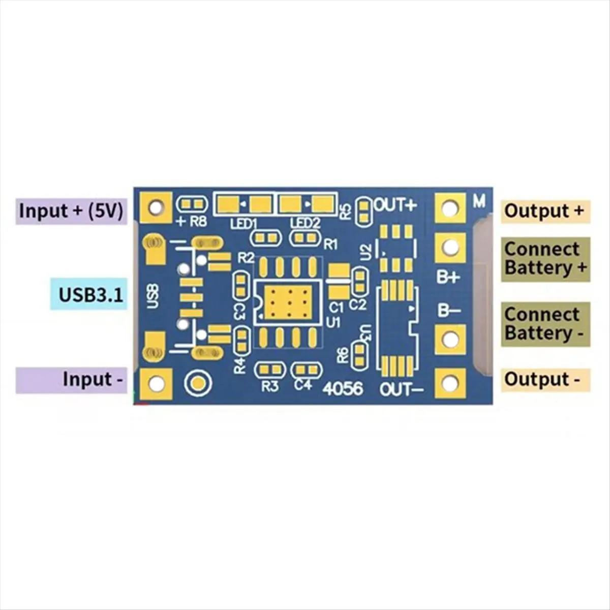 AAAE 15Pcs Type-C 18650 Lithium Battery Charger Module 5V 1A Charging Board with Dual Protection Functions for DIY Projects