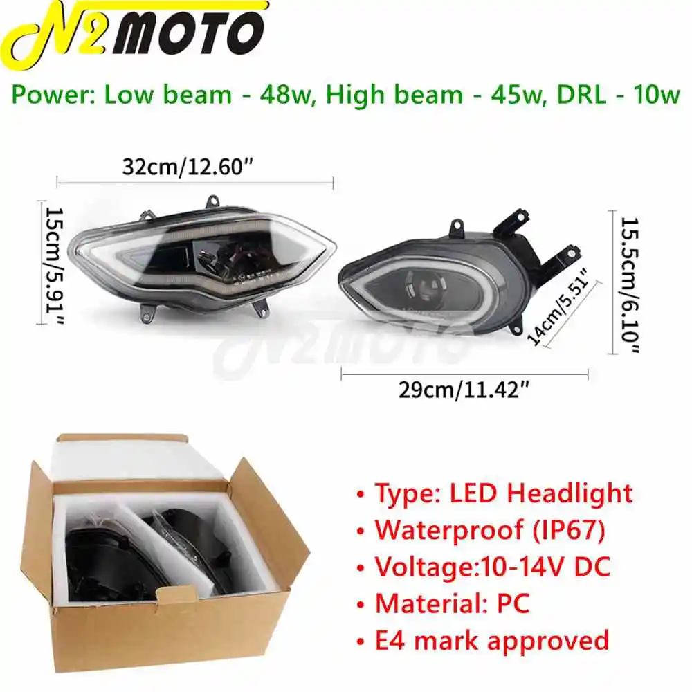 For BMW S1000RR LED Headligt DRL Front Running Headlamp Assembly 10-14V High Low Beam Waterproof Head Lights Lamp 2015-2018 2017