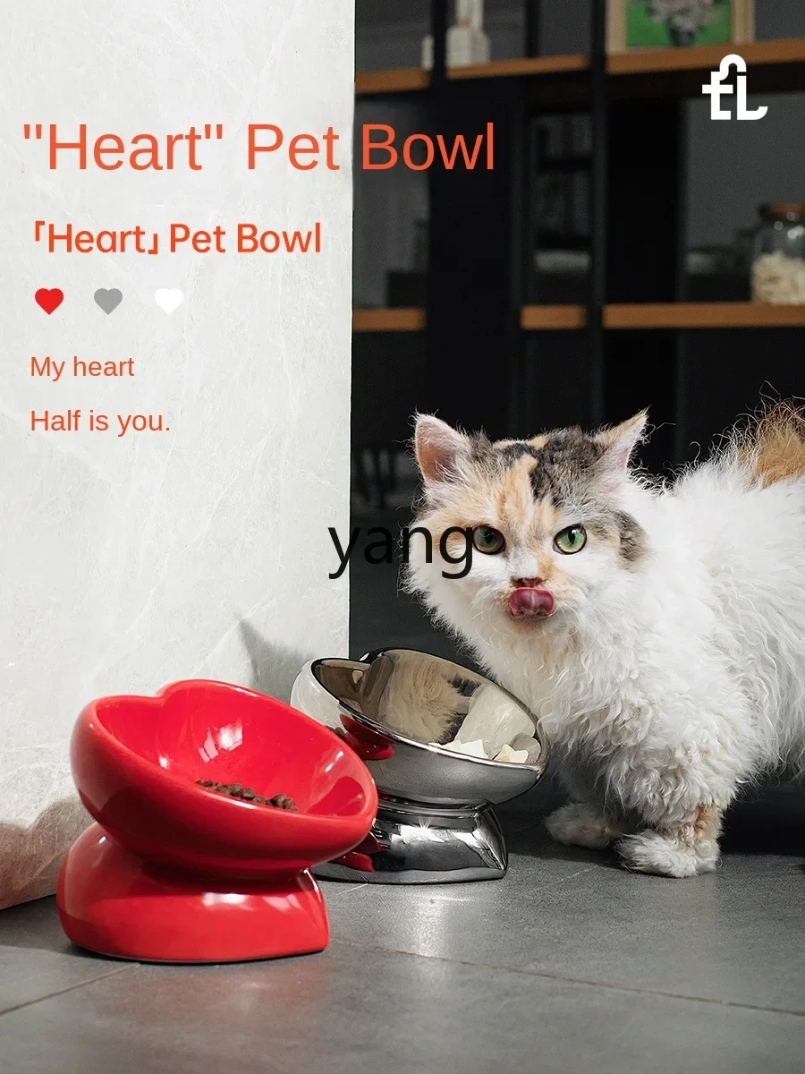 CX fashion electroplated meal bowl canned bowl oblique mouth anti-knock pet tableware ornament