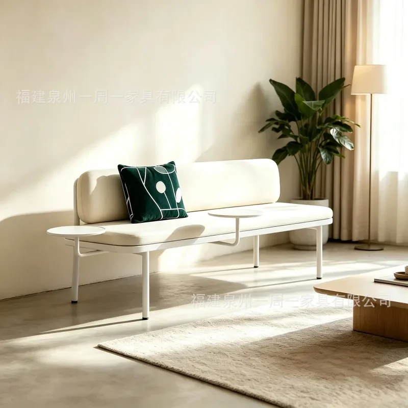 Industrial Light Luxury Dining Table and Chair Set Simple Modern Designer Creative Edge Backrest Bench with Soft Cushion