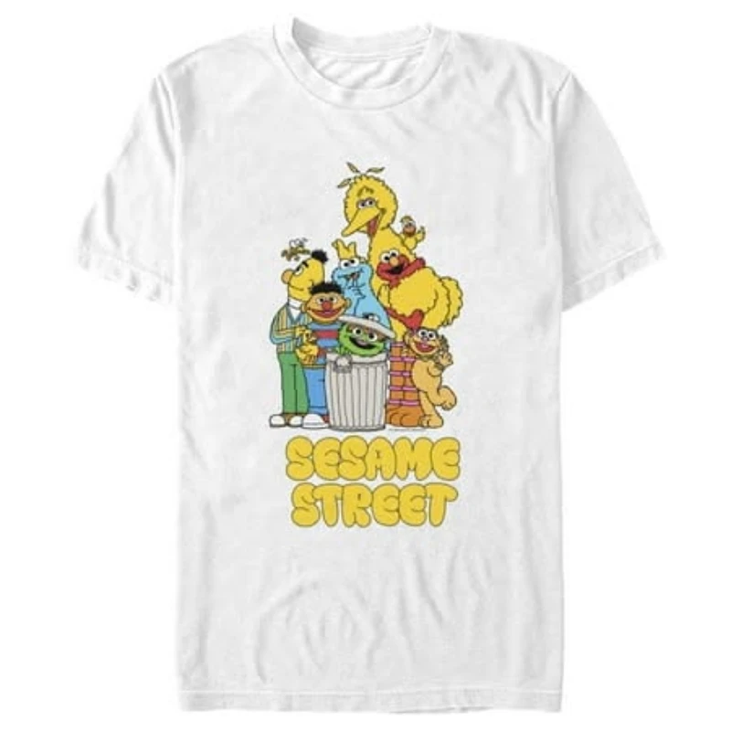 New Spring/Summer Arrivals Mens Sesame Street Born And Raised Puppet Crew T Shirt Y2K Vintage Size