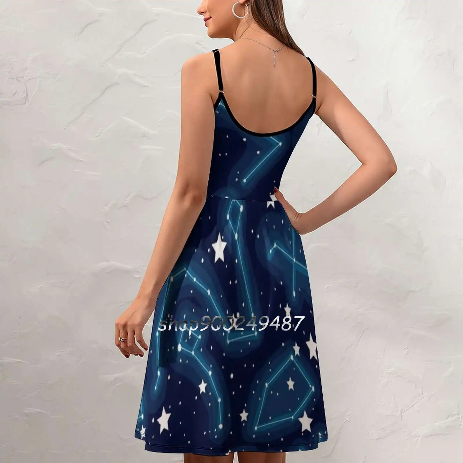 Star Clusters Sling Dress Sexy Dress Female High Waist Dresses For Women Constellations Stars Galaxy Space Science