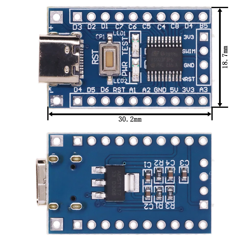 STM8S003F3P6 STM8S103F3P6 System Board TYPE-C STM8S STM8 Development Board Minimum Core Board For Arduino STM DIY KIT