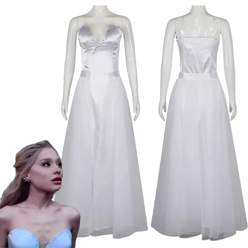 

Wicked 2 Witch Glinda Cosplay Fantasy White Wedding Dress Clothing Movie Costume Disguise Adult Women Roleplay Party Outfits hh: