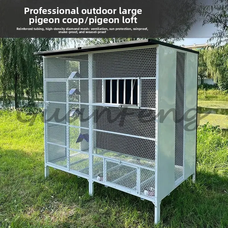 Anti-rust Paint Finished Assembly Pigeon House, Large Outdoor Modular Aviary, Sturdy Bird Cage