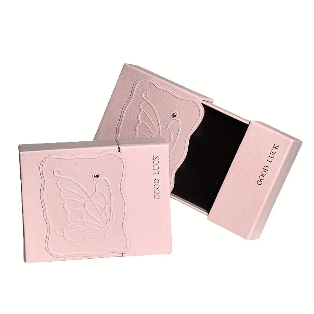 

Butterfly Design Pull-out Jewelry Box Hot Stamping Small Size Drawer Jewelry Box Fresh Style Pull-out Drawer Diamond Storage Box