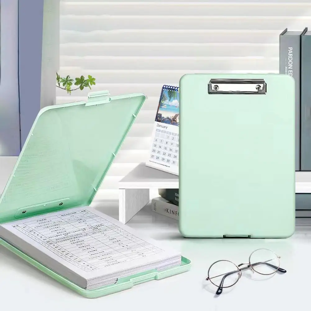 Carpeta de archivos plana con clip para documentos, papel de prueba 2 en 1, organizador de documentos A4 con pegatinas, carpeta de archivos impermeable para la escuela