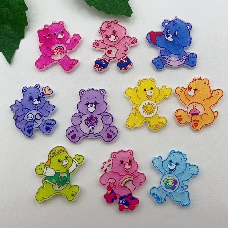 10 pieces of Acrylic cute bear charm cute animal made handmade decorative jewelry discovered accessories discovered