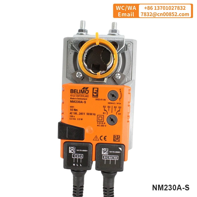 

Привод заслонки BELIMO NM230A-S NMU230-S для системы HVAC со встроенным вспомогательным переключателем и управлением открытым закрытием или 3-точечным