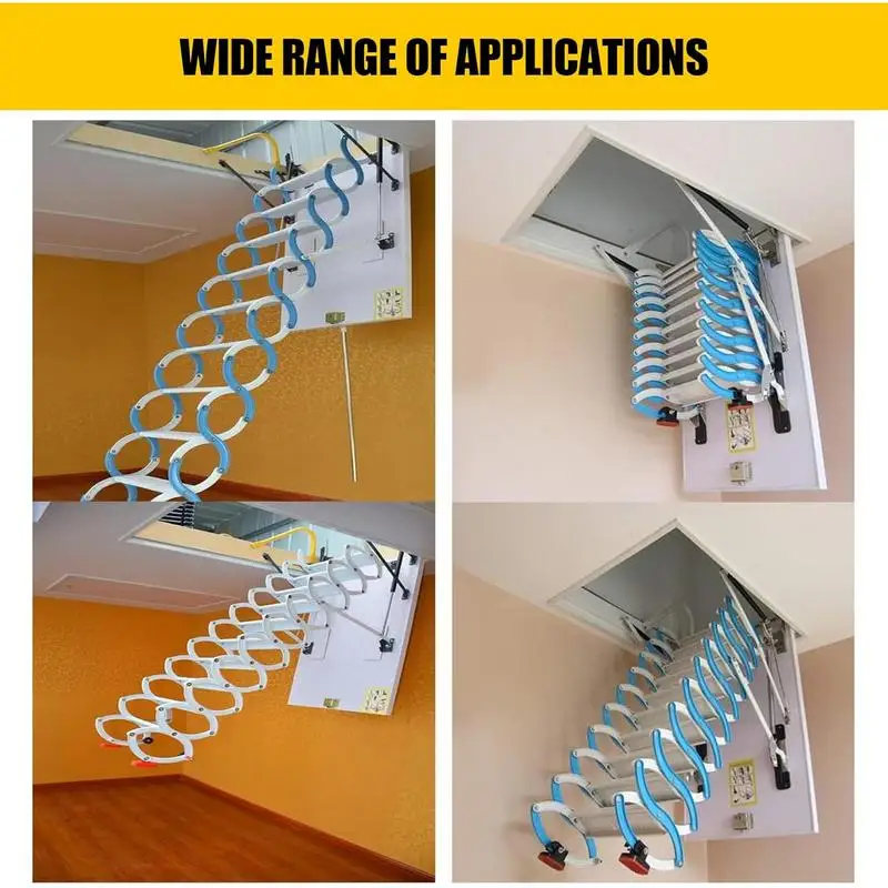 Sistema de extracción de escalera, escalera de Metal, Kit de extracción de escaleras para ático, sistema de extracción de ático, piezas de gancho de repuesto para el hogar
