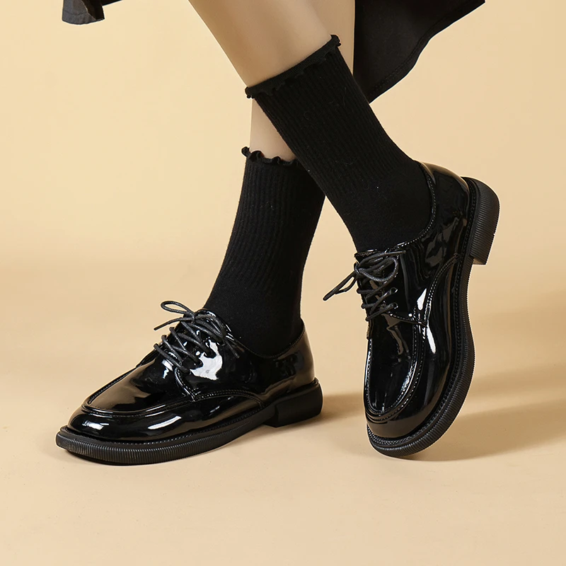 Uniform Shoes Female British Girl Japanese Wild Black Retro Mary Jane Shoes Lolita Platform Leather Shoes Low Heel Oxfords