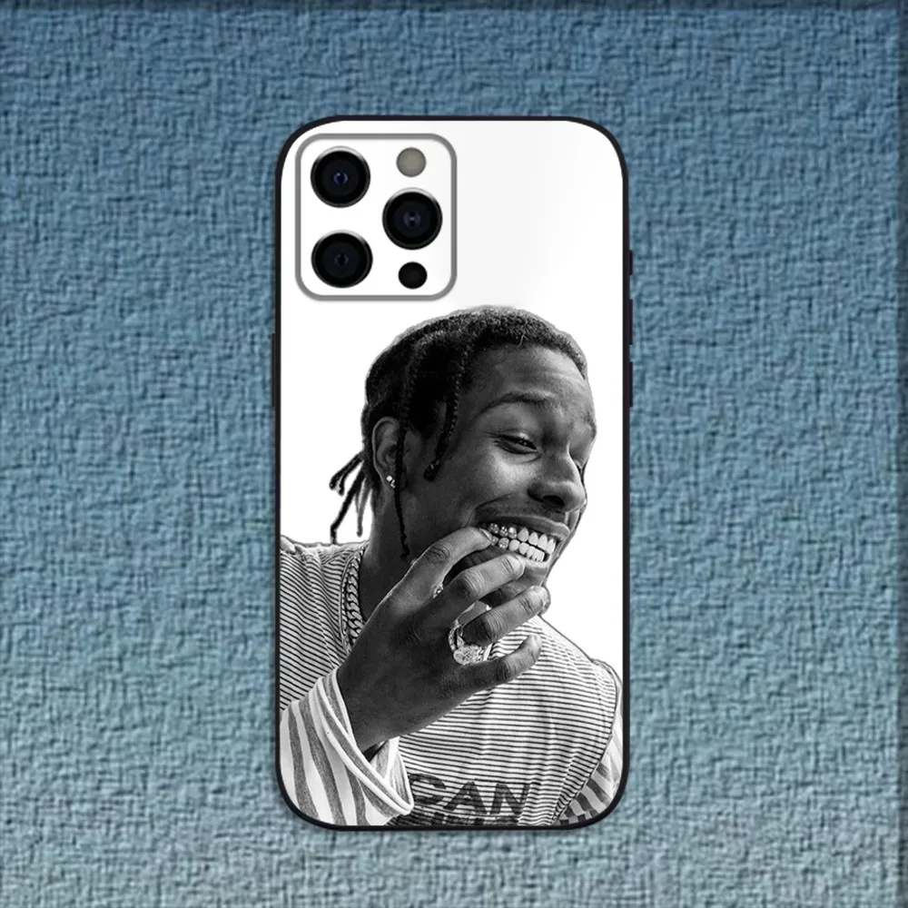 Rapper ASAP Rocky Phone Case For iPhone 16,15,14,13,12,11,Pro,X,XS,Max,XR,Plus,Mini Soft Black Cover