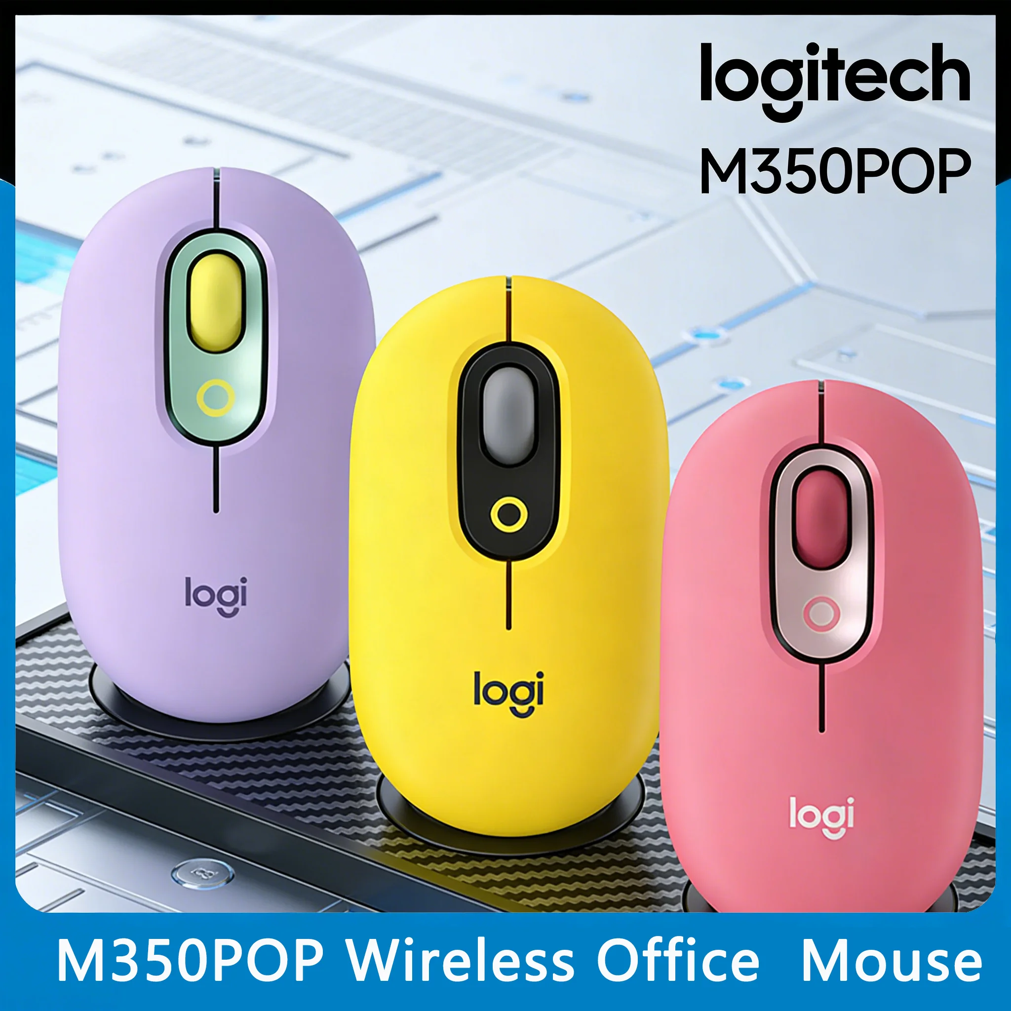 

Logitech M350 /M350POP Bluetooth USB Mouse 3-Device Switching Desk-Space Saving Build