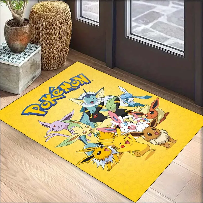 Cute Cartoon Pokémon Print Carpet Living Room Bedroom Large Area Soft Comfortable Decorative Carpet Exquisite Gift