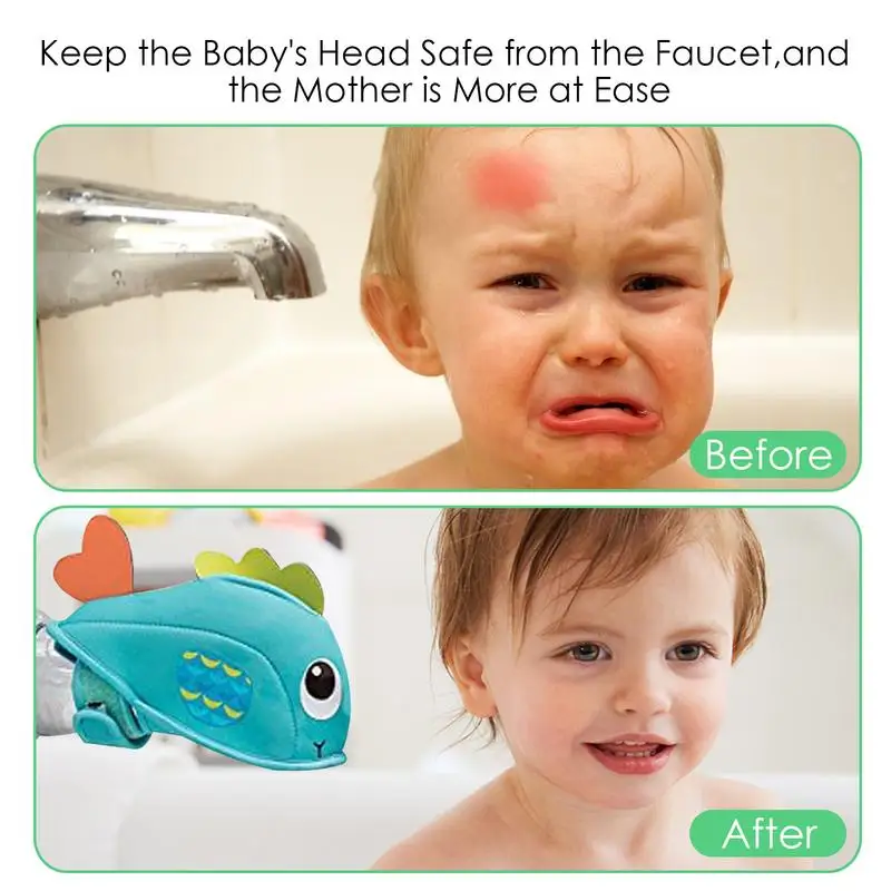 Practical Bathtub Faucet Cover  Fish-Shape Bathroom Sink Faucet Bathtub Faucet Cover Protector Children's Faucet Protector For