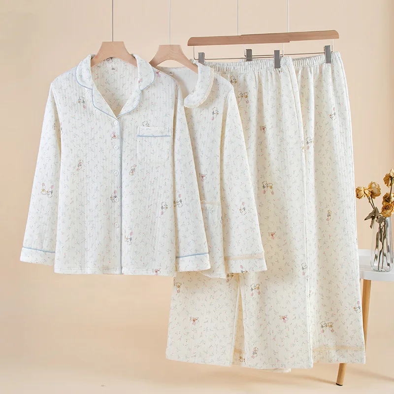 

2026 New Sweet Cartoon Casual Long-sleeved Two-piece Girls Loungewear Set