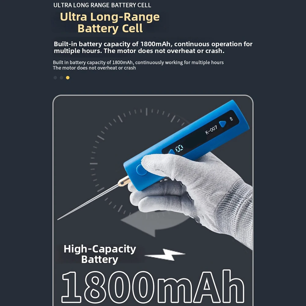 K-007 Bond Removal Device with Reversible Rotation Control LED Dust Light and Integrated Power Management Circuit