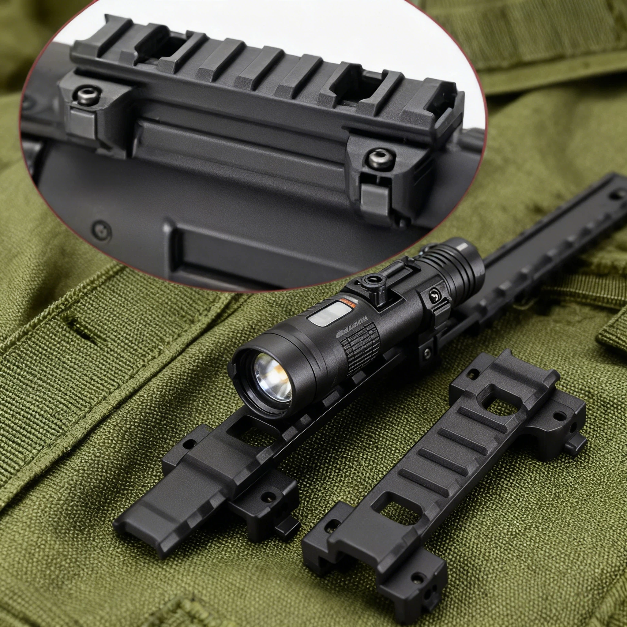 

Tactical Metal Bow Arrow Rear Extension Bracket - Four Claw Height Increasing Design, 20mm Rail Width, 90mm/120mm Optional Guide