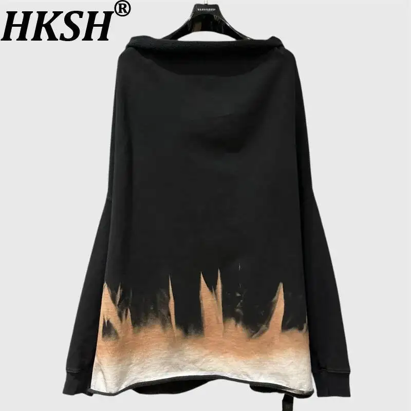 

HKSH 2025 Dark Style Spring Autumn New Men's Dark Pullover Top Casual Loose Top Ribbon Niche Design Long Sleeve T-shirt HK11758