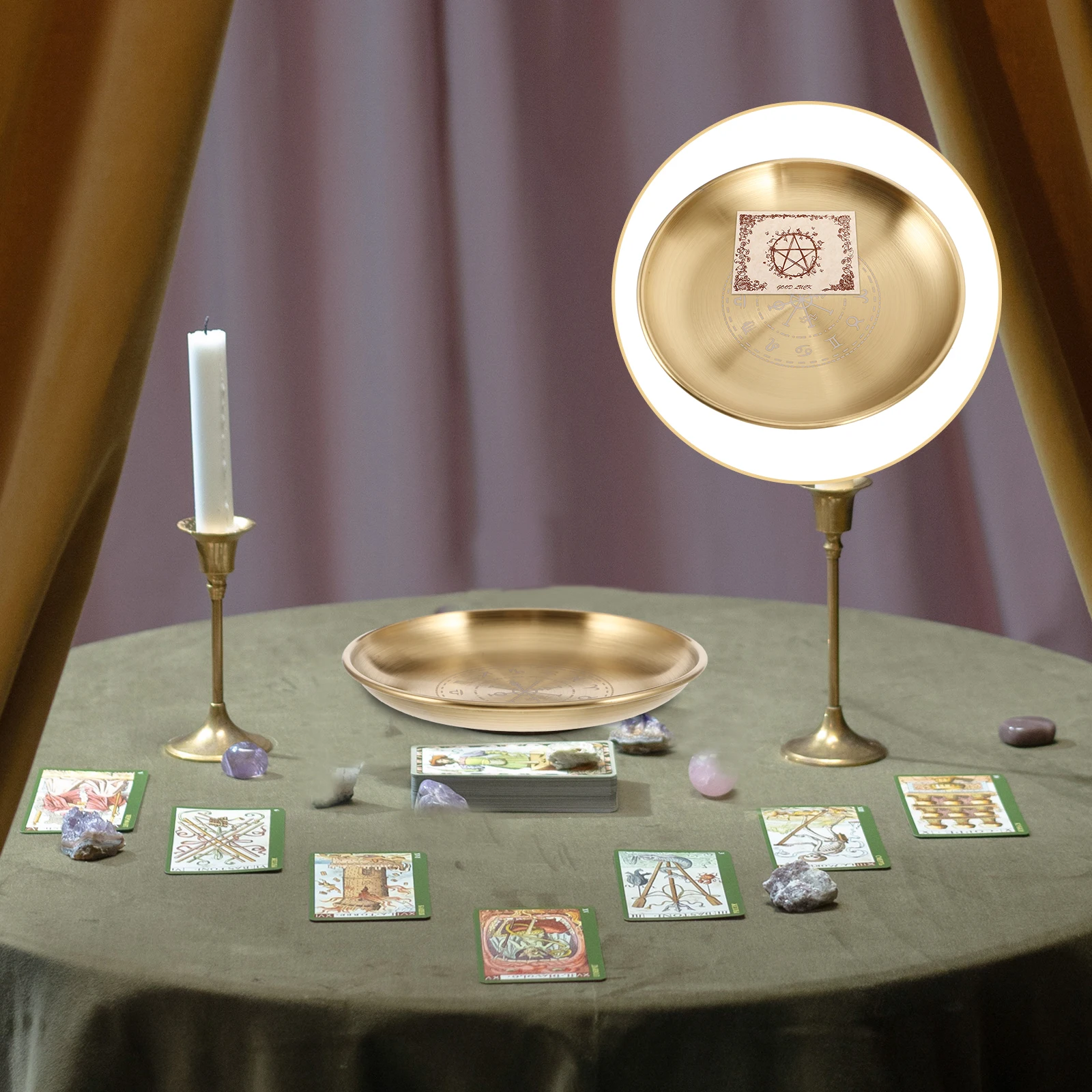 

1 Set Stainless Steel Altar Ritual Plate Multifunctional Incense Holder Unique Design Easy Clean Home Decor Creative Gift