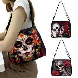 Day of Death Print Crossbody Bag Mexico Skull Ladies Messenger Shoulder Bags for Travel Women Fashion Handbag Phone Purse Holder