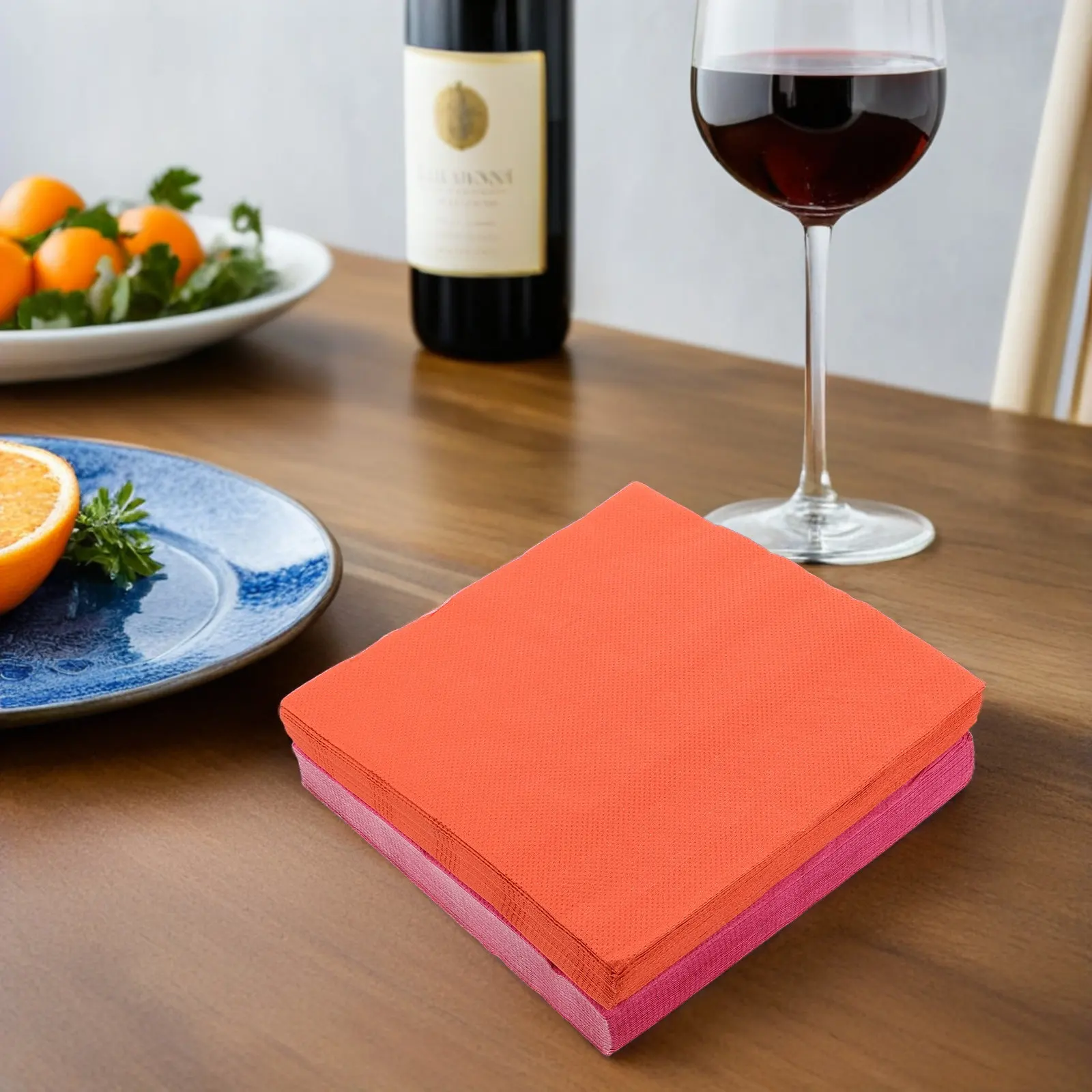 80Pcs Birthday Party Napkins Colorful Disposable Paper Towels Rose Pink Orange Wedding Bathroom Dinner Napkins