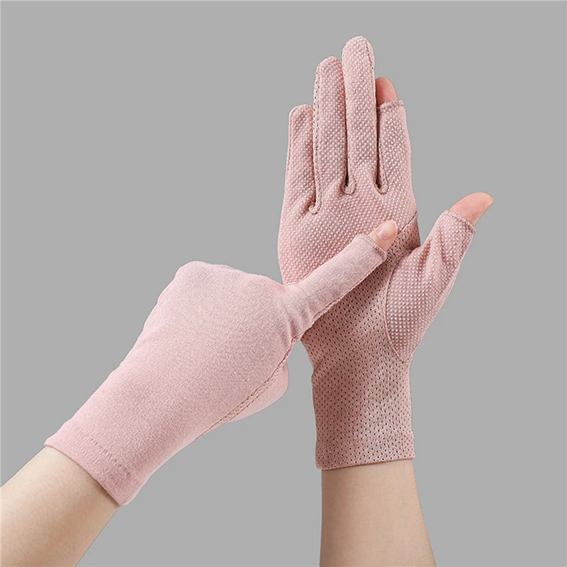 

Summer Autumn Mid-length Cotton Medium-length Touch Screen Cycling Driving Anti-slip Anti-ultraviolet Sunscreen Gloves Women