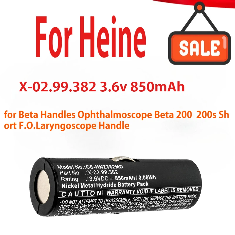 

1000mAh X-02.99.382 X-02.99.380 Battery for Heine Beta Handles Ophthalmoscope Beta 200 200s Short F.O.Laryngoscope Handle