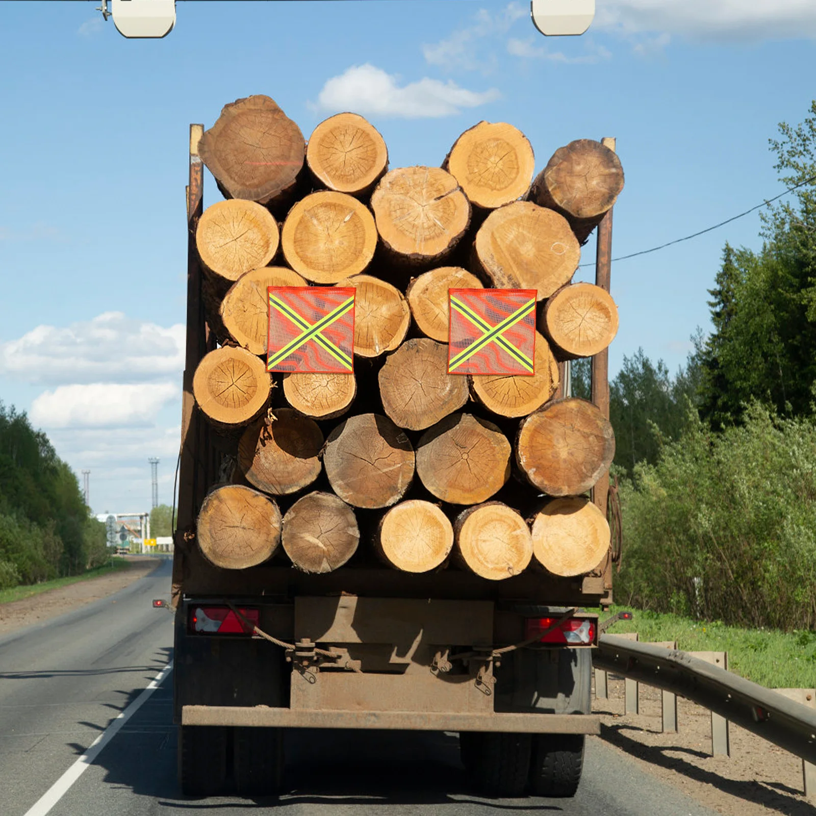 4Pcs Reflective Traffic Safety Flags Emergency Warning High Visibility Truck Trailer Load Flags Outdoor Warning Signals