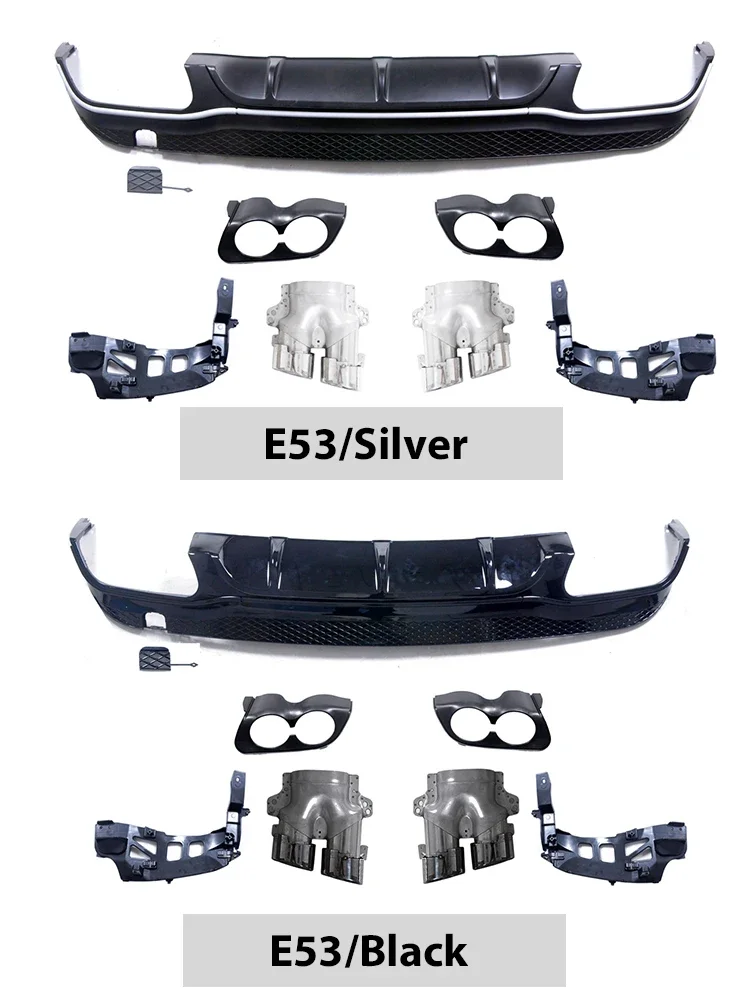 E53 E63 AMG Rear Diffuser With Exhaust Pipe For Mercedes Benz E Coupe C207 W207 E200 E250 E260 E350 2014-2015 Car Accessories