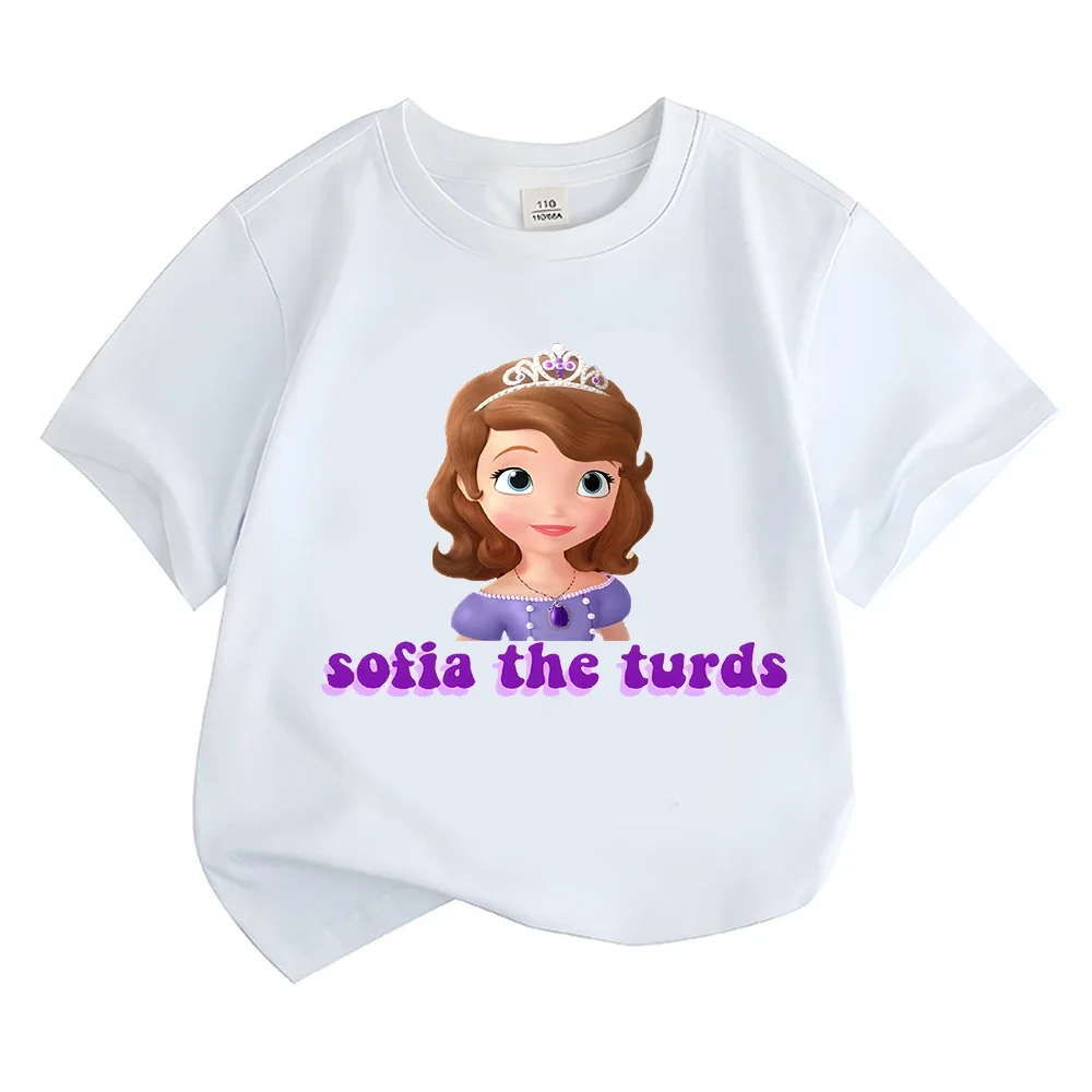 Anime Sofia The Turds Princess Clothes Kids Summer Fashion T-shirt Baby Tee Boys Cartoon Tshirts Toddler Girls Short Sleeve Tops