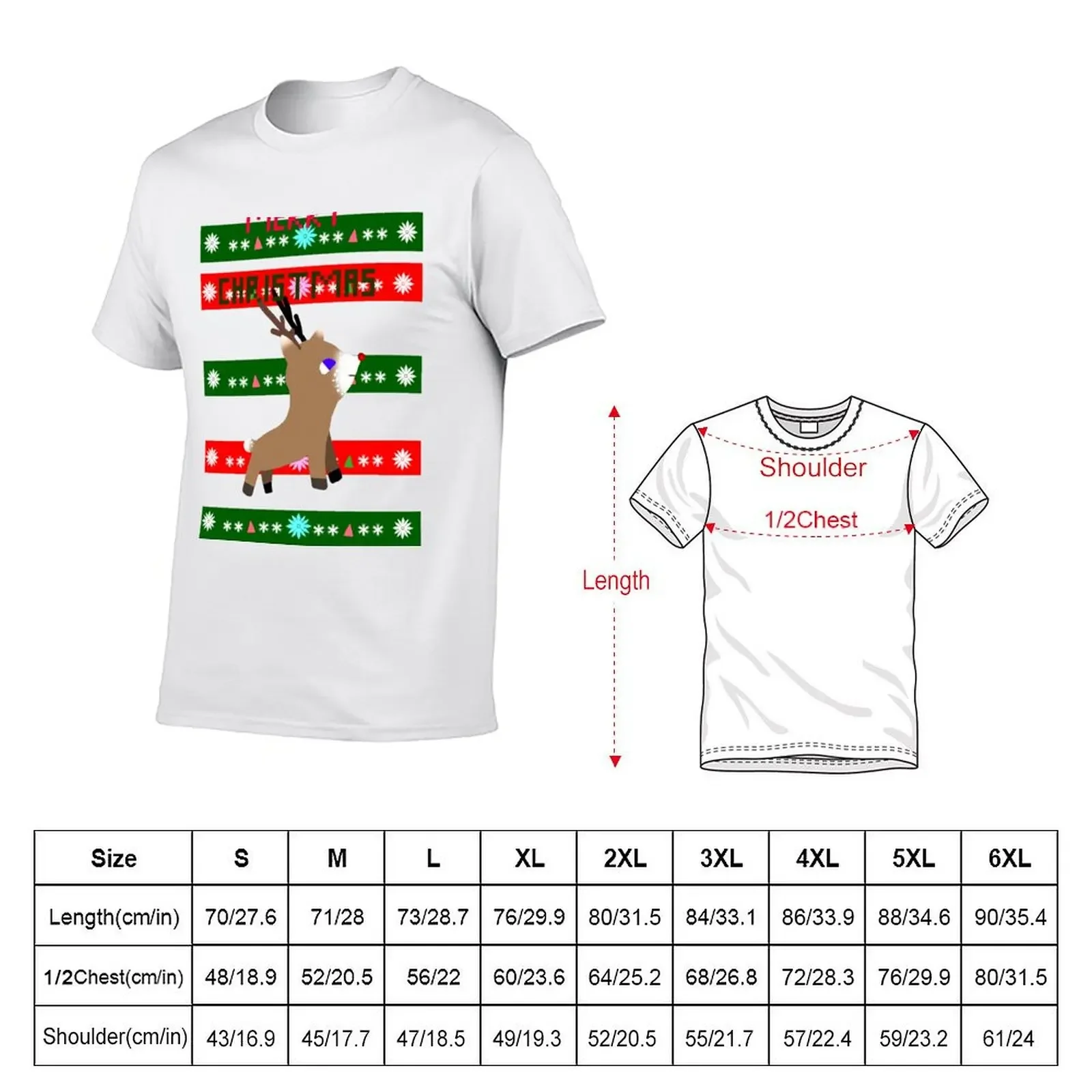 Lelijke kersttrui Rudolph T-shirt grafische t-shirt vintage vintage anime shirt goedkope spullen slim fit t-shirts voor mannen