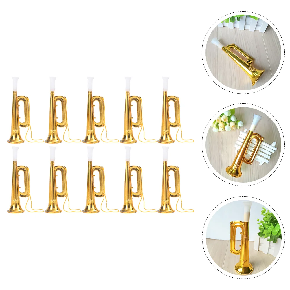 

10 Pcs Concert Trumpet Horn Playthings Music Stage Performance Tool Props Abs Toddler Toys