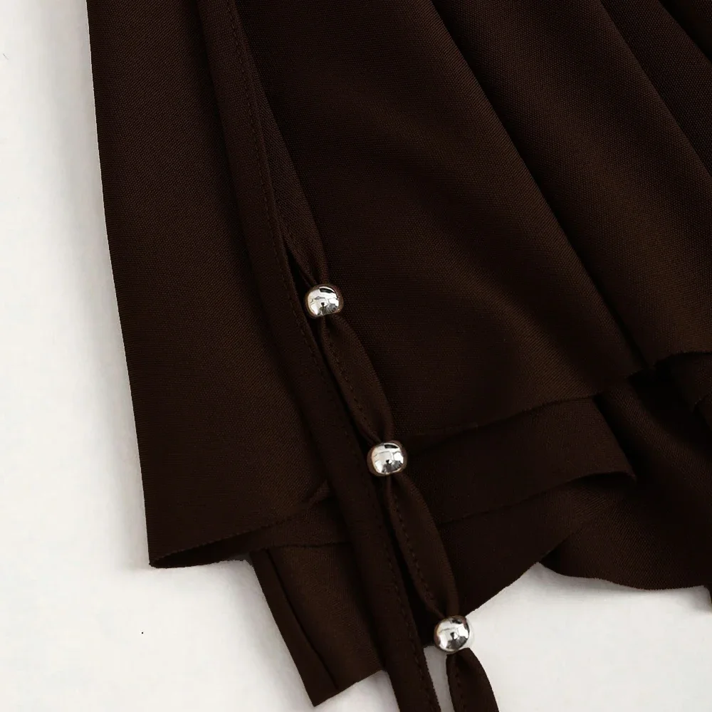 おしゃれで快適なスカート、無地、アシンメトリー、フリル、ハイストリート、ハイウエスト、Aライン、ミニ、パーティースカート、女性用