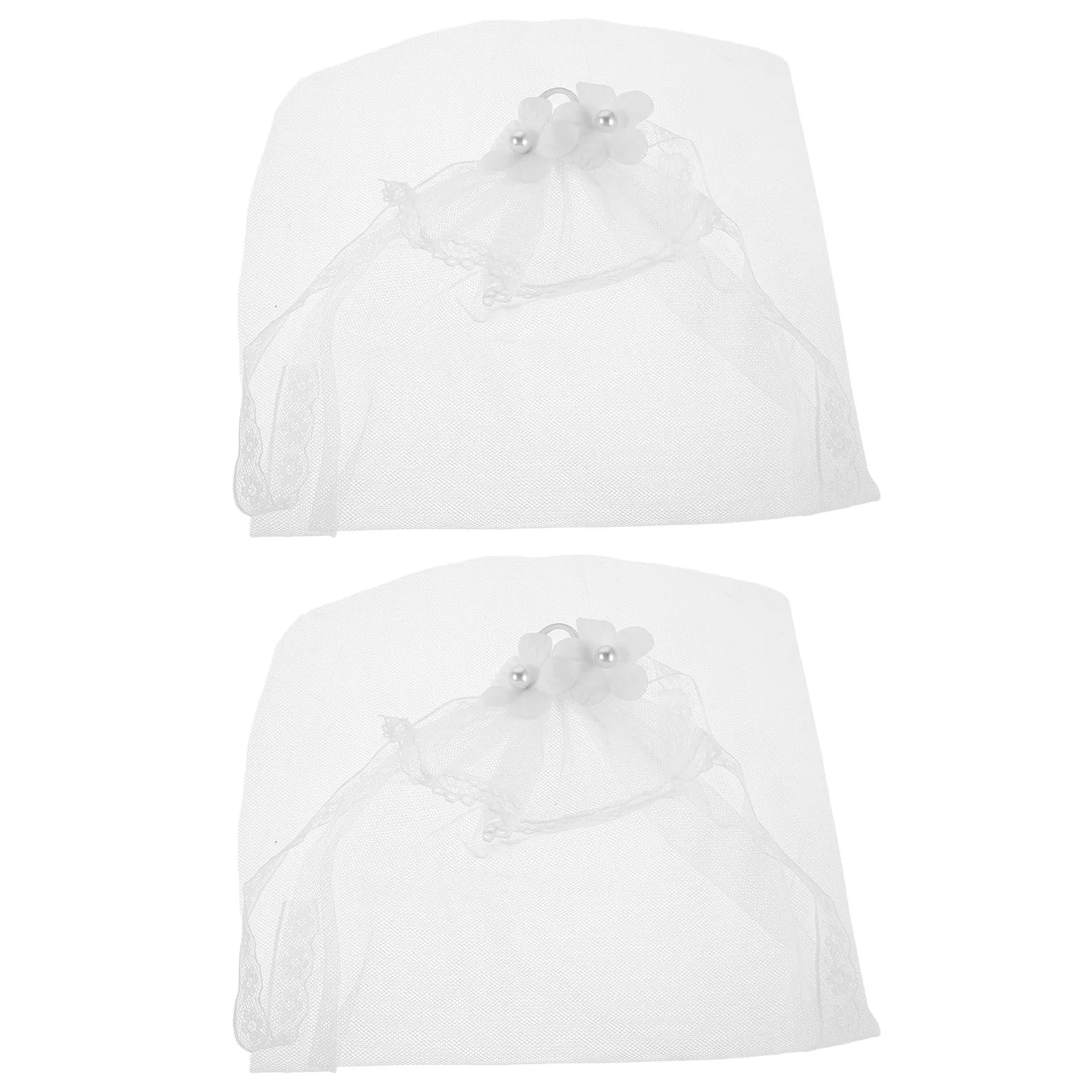 

2Pcs Mini Bridal Veils Hair Accessories Cute Tiny Gauze Headpieces for Wedding Photography Fashion Dress Wedding Accessories