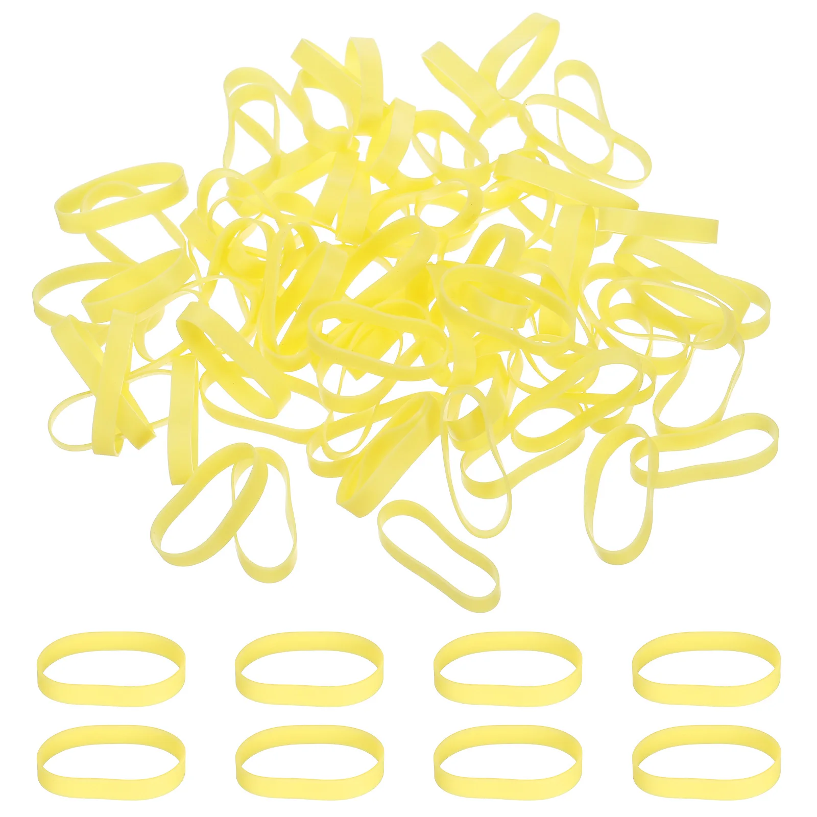 80 Stück Silikon-Gummibänder, Kabelbinder, 0,9–1,5 Zoll, flaches elastisches Gummiband für Bürobedarf, Kabelwicklung zu Hause