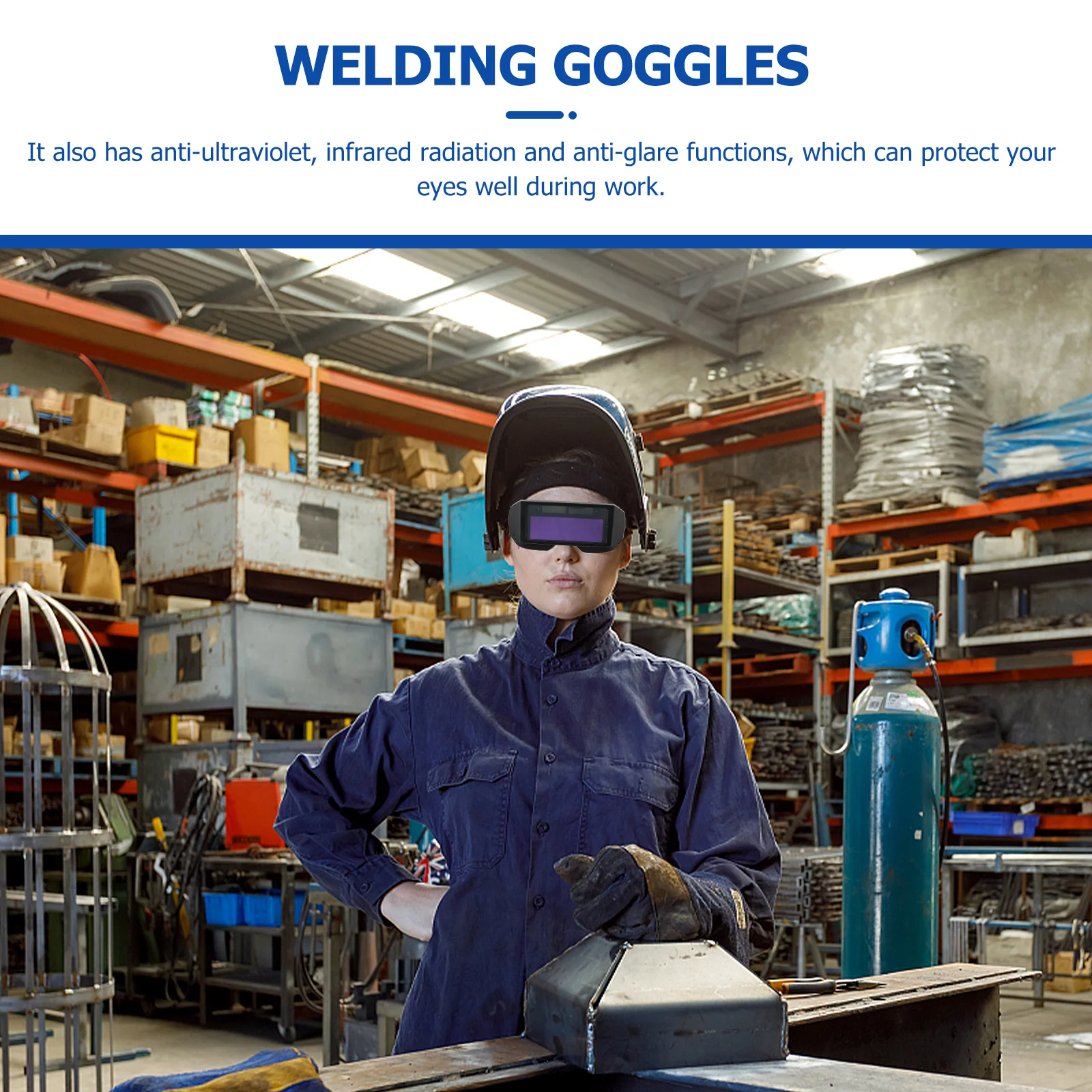 

1Pcs Welding Goggles Auto Darkening Professional Safety Glasses for Electric Gas Shielded Arc Welding Cutting Grinding