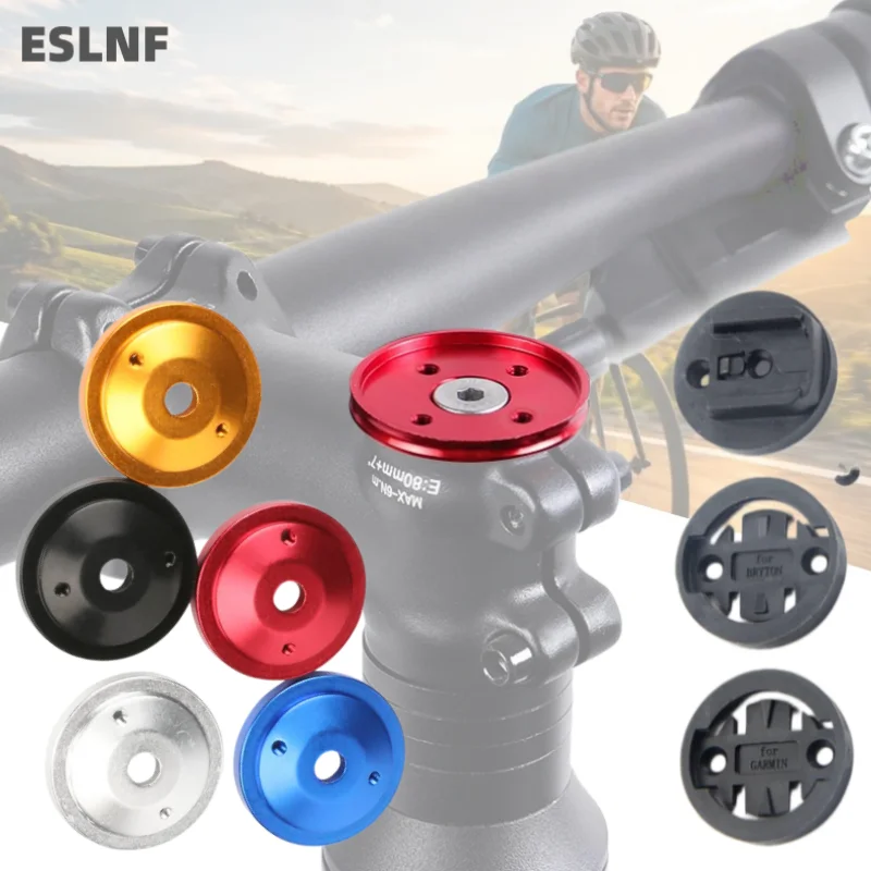 Support de compteur de vélo en alliage d'aluminium ESLNF pour GPS Garmin, compteur de vitesse, chronomètre de VTT, fixation sur le capot supérieur du potenceau