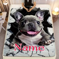 Comfortable all season, personalized dachshund sofa blanket with custom name - soft and warm flannel shawl