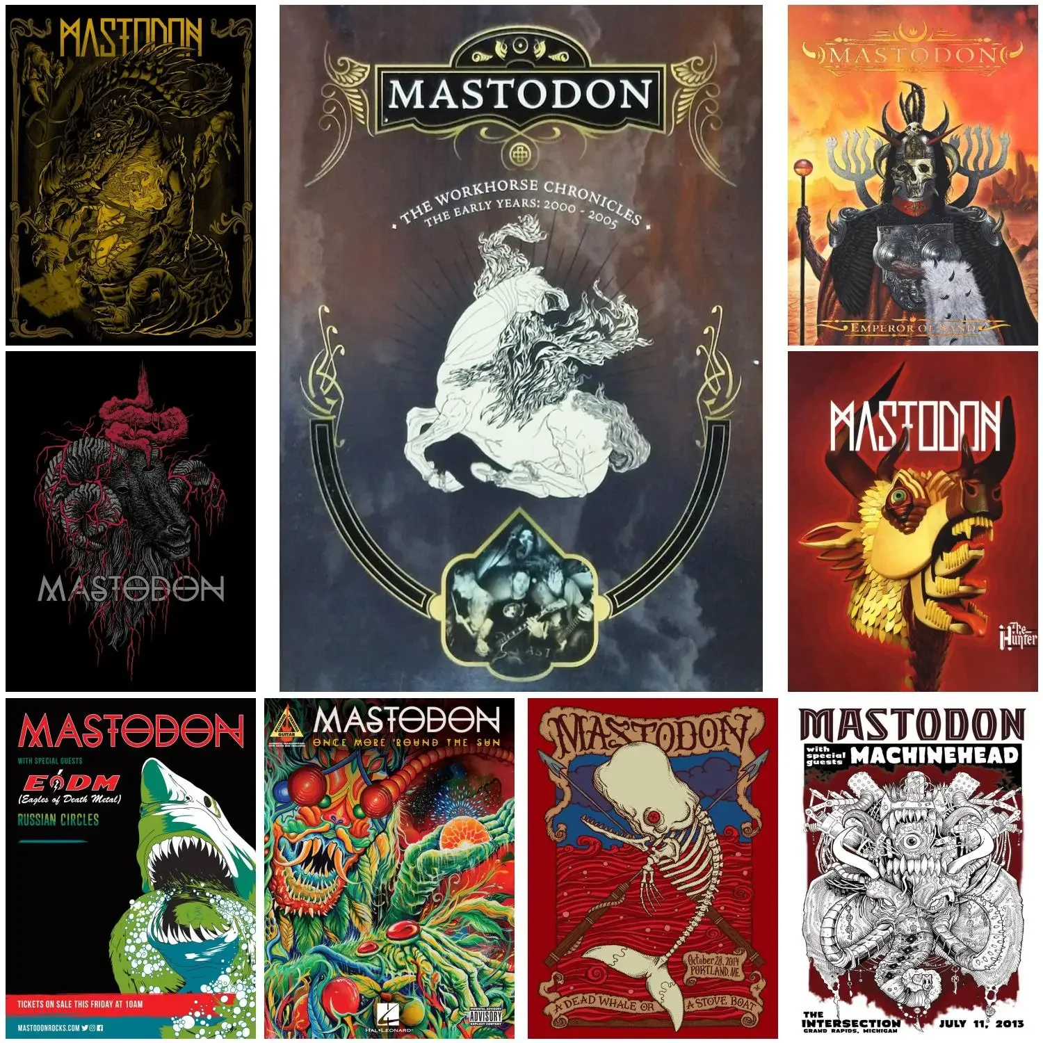 mastodon band Poster Prints Wall Art Canvas Painting Poster For Modern Family Living Room Home Decor