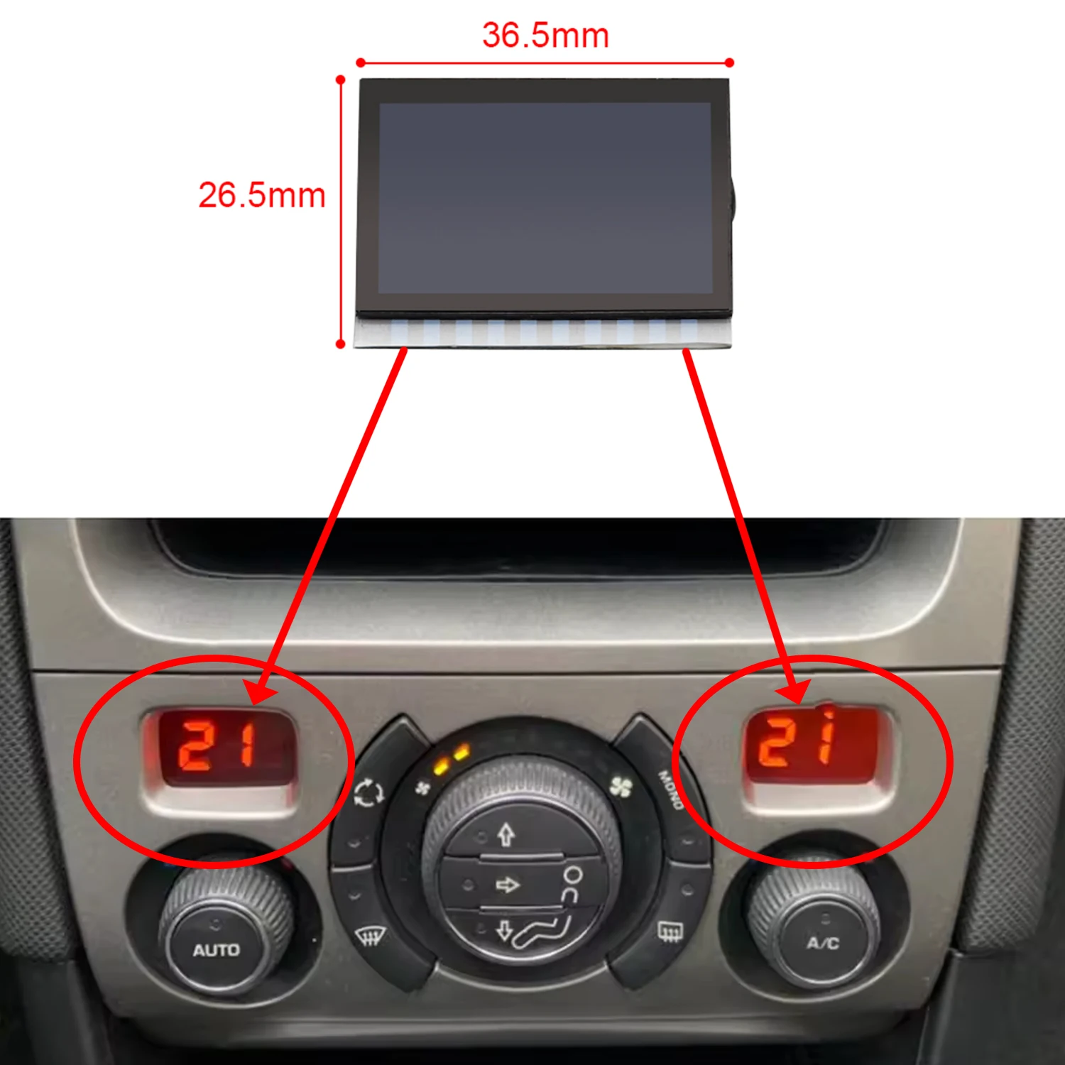 

Car ACC LCD Panel Display Pixel Maintenance Air Conditioning Information Screen LCD Display For Peugeot 308 308CC 408