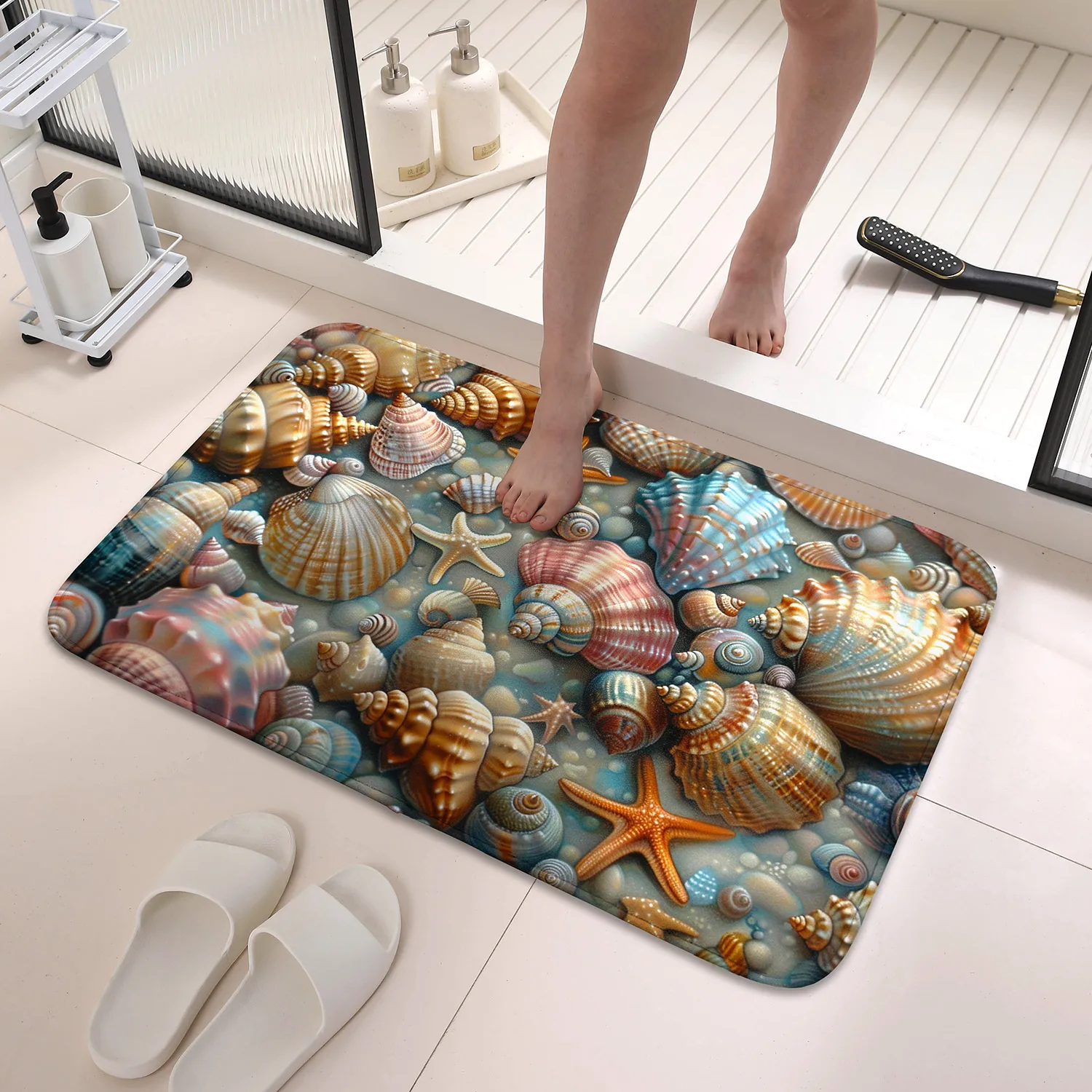 

1 piece beachfront bohemian kitchen carpet-ideal for spring and summer decoration door mat for kitchen, living room or entrance