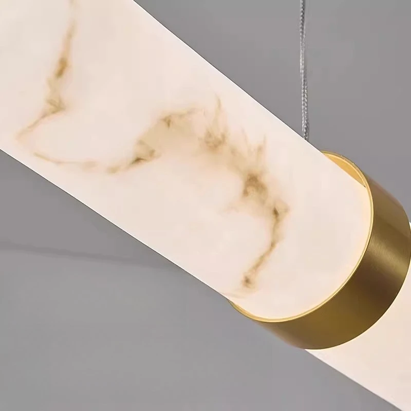 Imitation Marble Pendant Lights for Living Room Dining Room Decor Resin Long Pendant Lamp for Bar Counter Villa Indoor Lighting view 5