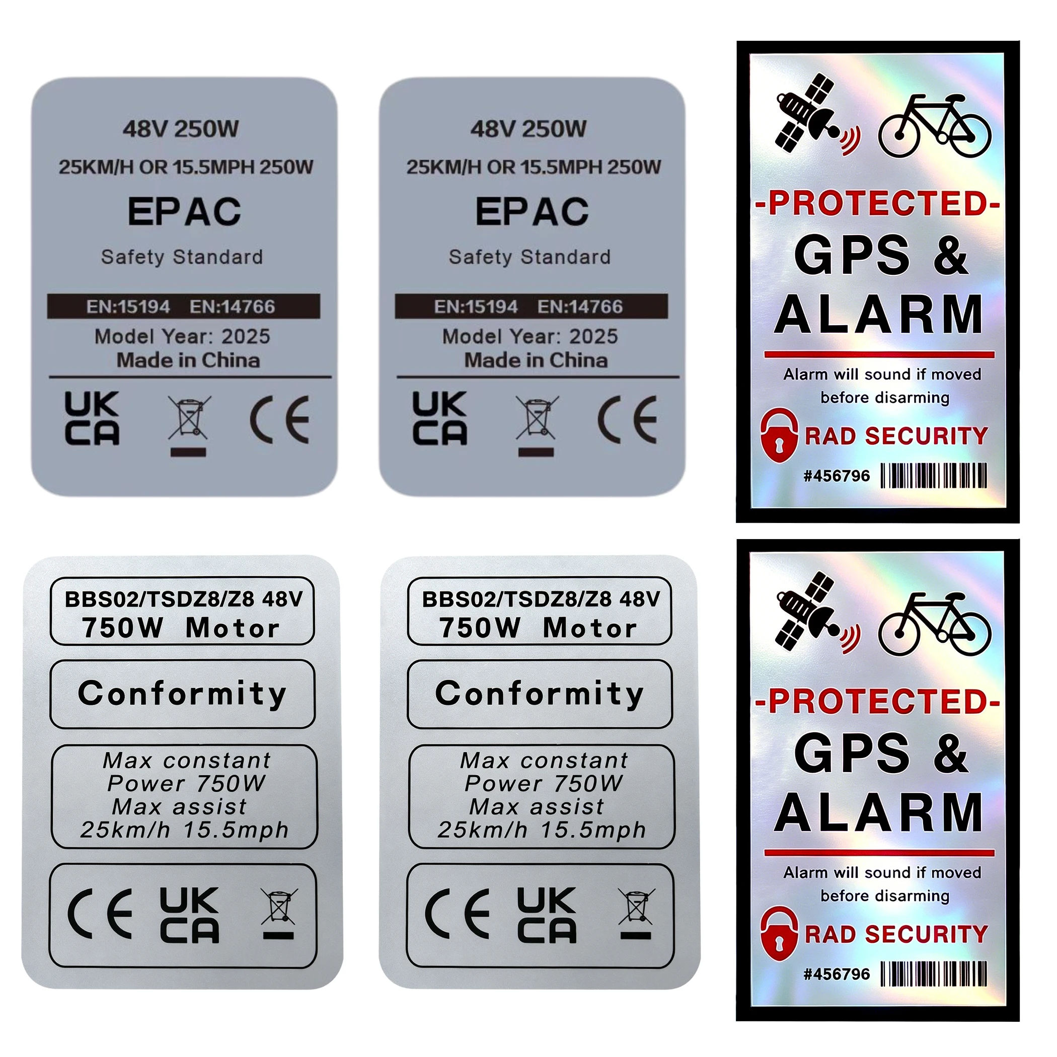 Bicycle Decal, EBIKE Labels, Compliant with UK Regulations (UKCA), Compatible with Bafang Tongsheng and Other Modification Kits