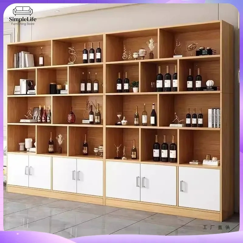 リビングルーム用ワインキャビネット-壁掛け式-床から天井までの多層収納棚-赤ワインディスプレイキャビネット-飲料クーラー