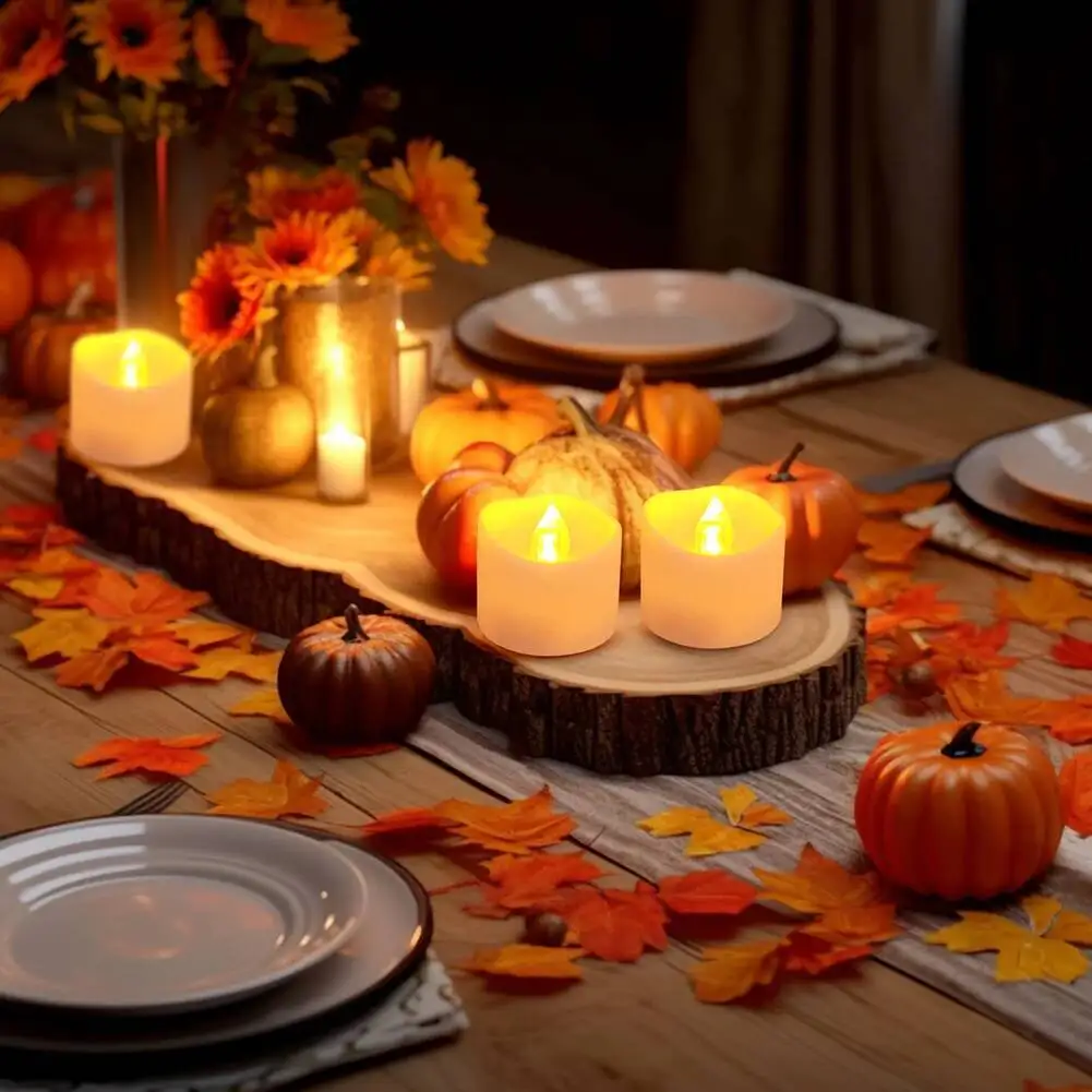 24/48 قطعة عن بعد عديمة اللهب الخفقان LED شمعة بطارية تعمل الإبداعية Ing Led شموع إضاءة الزفاف عيد الميلاد ديكور للطاولات