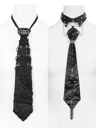 Y2K Girl Women Men Couples Gift Goth Lazy JK Ties Punk Chain Neck Tie Gothic Adjustable Pre-Tied Necktie Evening Bowtie Clothes