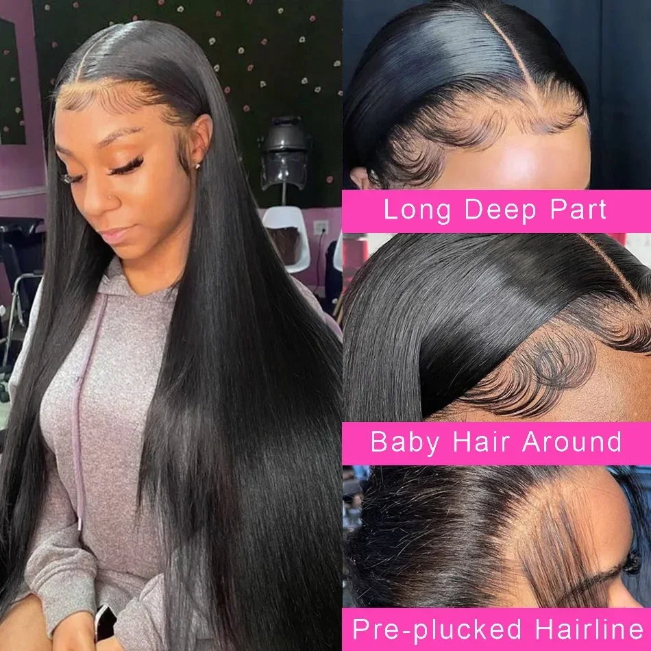 30 32 Inch 180% Vietnamese Bone Straight 5x5 Glueless Wig Ready To Wear Deep Wave Lace Frontal Wig 100% Body Wave Human Hair Wig