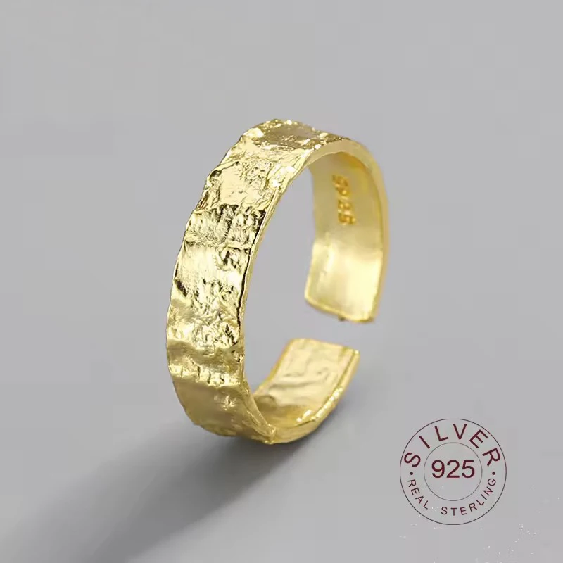 Irregular Rock Texture Gold Ring Women Rings 925 Sterling Silver Anillo Plata 925 Mujer Parure Bijoux Femme 2020 Bague